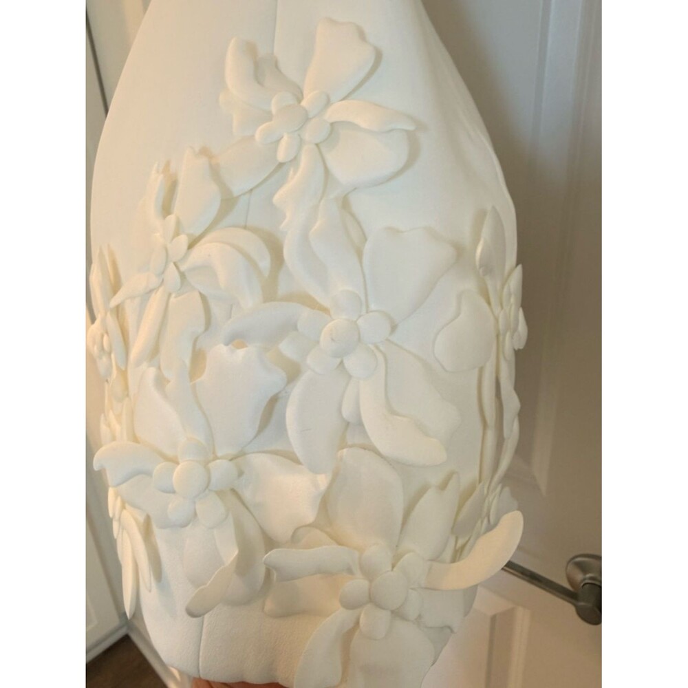 New BRONX BANCO Emma White Floral Appliqué Strap Mini Wedding Dress - Picture 7 of 15